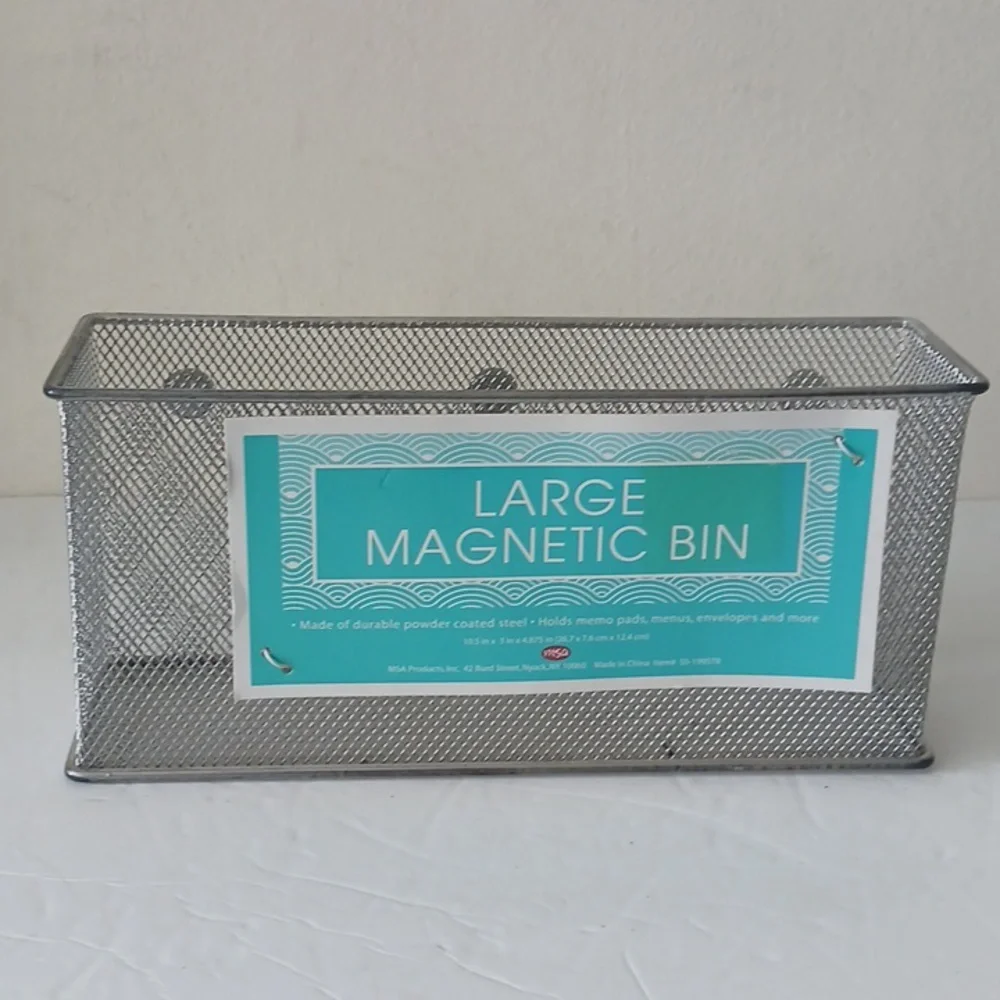 Mesh Magnetic Locker Magnetic Safe Space Storage Box Bin Silver by MSA NEW